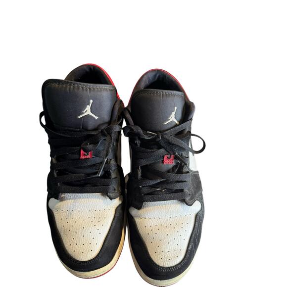 Nike Air Jordan 1 Low Black Toe Red White Retro Bred 553558-116, Men's Size 12 - Picture 5 of 10